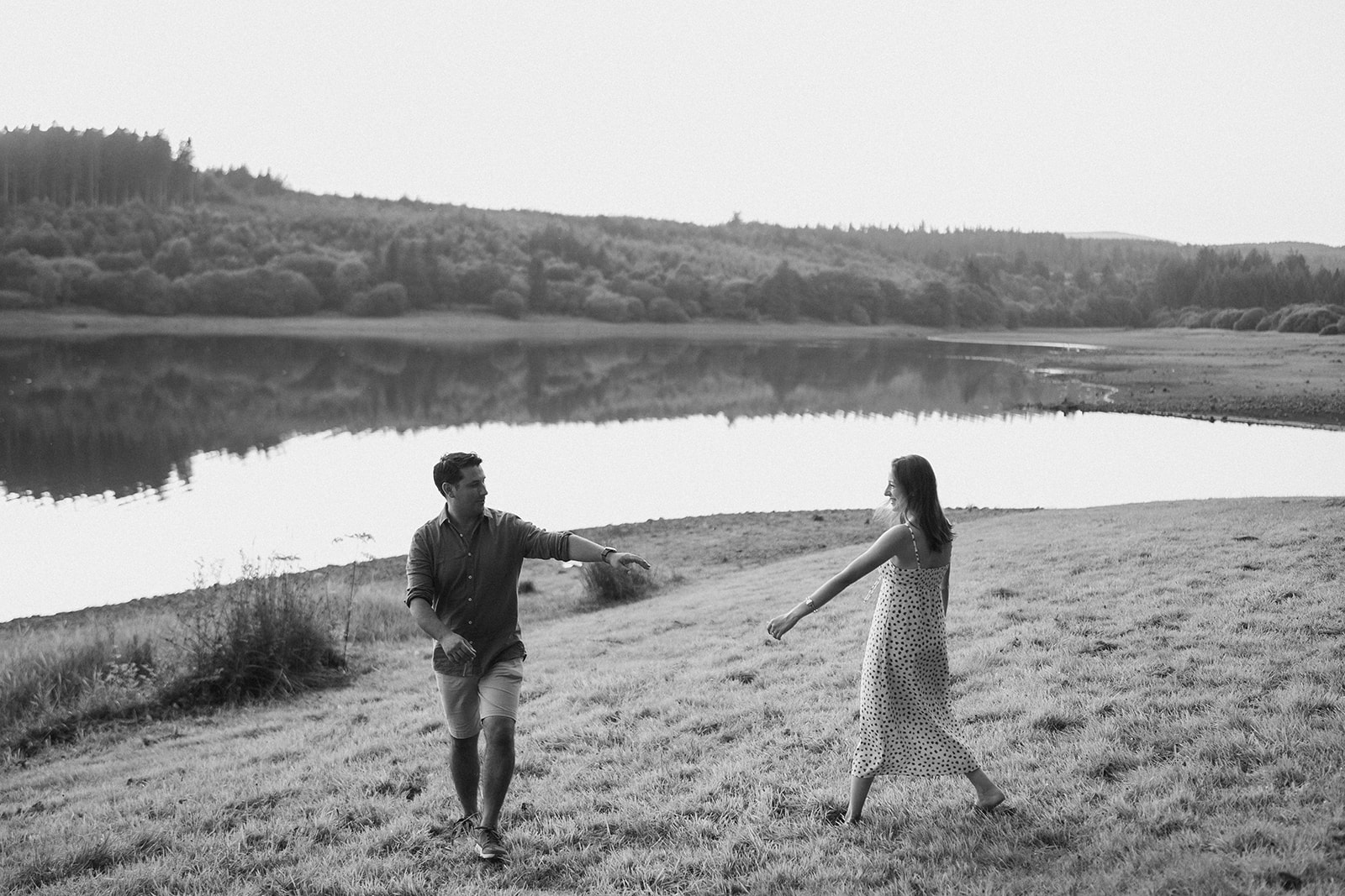 Tara and Matthew golden hour embrace